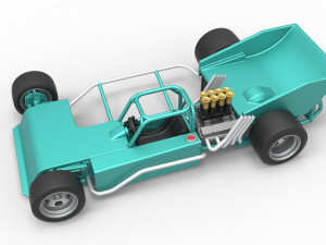 Supermodified rear engine race car Scale 1 to 25 3D Print Model