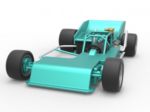 Supermodified rear engine race car Scale 1 to 25 3D Print Model