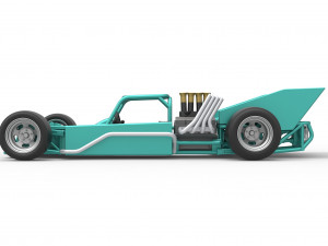 Supermodified rear engine race car Scale 1 to 25 3D Print Model