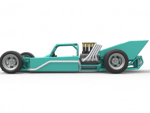 Supermodified rear engine race car Scale 1 to 25 3D Print Model