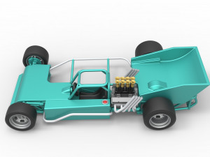 Supermodified rear engine race car Scale 1 to 25 3D Print Model