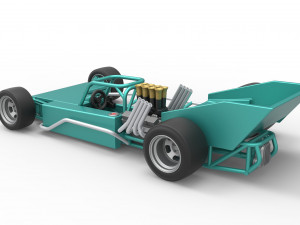 Supermodified rear engine race car Scale 1 to 25 3D Print Model