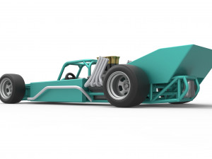 Supermodified rear engine race car Scale 1 to 25 3D Print Model