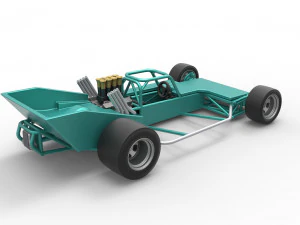 Supermodified rear engine race car Scale 1 to 25 3D Print Model