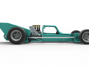 Supermodified rear engine race car Scale 1 to 25 3D Print Model