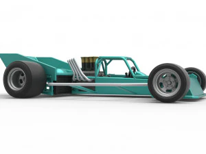 Supermodified rear engine race car Scale 1 to 25 3D Print Model