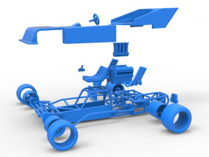 Supermodified rear engine race car Scale 1 to 25 3D Print Model