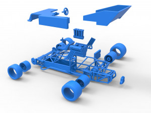 Supermodified rear engine race car Scale 1 to 25 3D Print Model