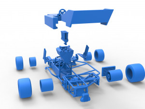 Supermodified rear engine race car Scale 1 to 25 3D Print Model