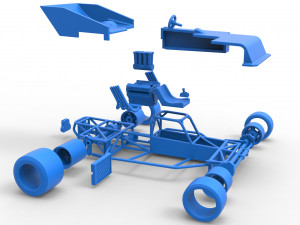 Supermodified rear engine race car Scale 1 to 25 3D Print Model