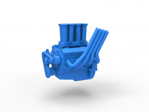Engine V8 for Supermodified race car Version 2 Scale 1 to 25 Modelo de Impressão 3D