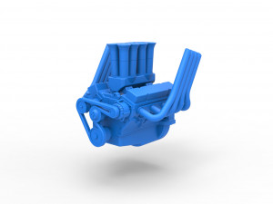 Engine V8 for Supermodified race car Version 2 Scale 1 to 25 Modèles 3D en vedette