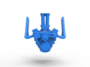 Engine V8 for Supermodified race car Version 2 Scale 1 to 25 Modèles 3D en vedette