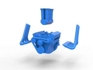 Engine V8 for Supermodified race car Version 2 Scale 1 to 25 Modèles 3D en vedette