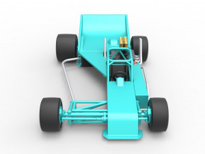 Supermodified rear engine race car Version 2 Scale 1 to 25 3D प्रिंट मॉडल