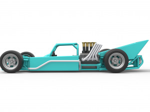 Supermodified rear engine race car Version 2 Scale 1 to 25 3D प्रिंट मॉडल