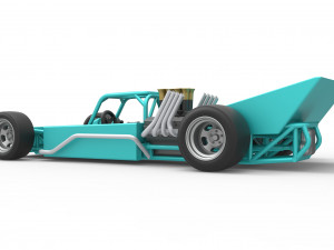 Supermodified rear engine race car Version 2 Scale 1 to 25 3D प्रिंट मॉडल