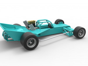 Supermodified rear engine race car Version 2 Scale 1 to 25 3D प्रिंट मॉडल
