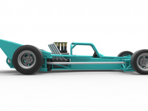 Supermodified rear engine race car Version 2 Scale 1 to 25 3D प्रिंट मॉडल