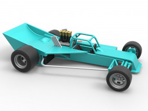 Supermodified rear engine race car Version 2 Scale 1 to 25 3D प्रिंट मॉडल