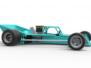 Supermodified rear engine race car Version 2 Scale 1 to 25 3D प्रिंट मॉडल