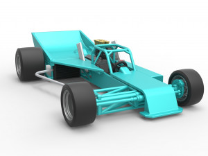 Supermodified rear engine race car Version 2 Scale 1 to 25 3D प्रिंट मॉडल