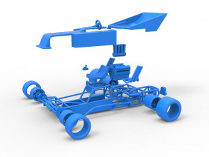 Supermodified rear engine race car Version 2 Scale 1 to 25 3D प्रिंट मॉडल