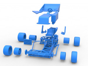 Supermodified rear engine race car Version 2 Scale 1 to 25 3D प्रिंट मॉडल