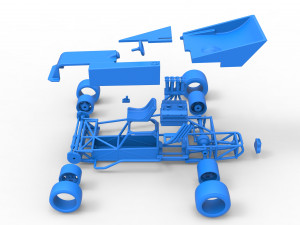 Supermodified rear engine race car Version 2 Scale 1 to 25 3D प्रिंट मॉडल