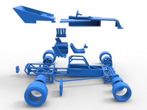 Supermodified rear engine race car Version 2 Scale 1 to 25 3D प्रिंट मॉडल