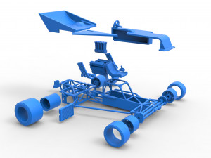 Supermodified rear engine race car Version 2 Scale 1 to 25 3D प्रिंट मॉडल