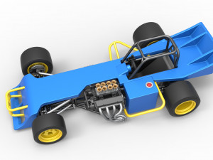 Supermodified front engine race car Scale 1 to 25 3D Print Model