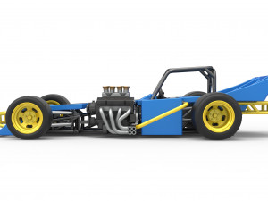 Supermodified front engine race car Scale 1 to 25 3D Print Model