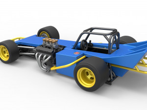 Supermodified front engine race car Scale 1 to 25 3D Print Model