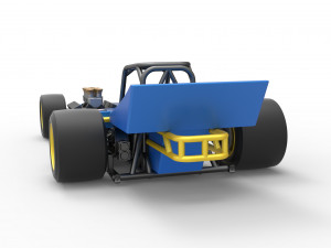 Supermodified front engine race car Scale 1 to 25 3D Print Model