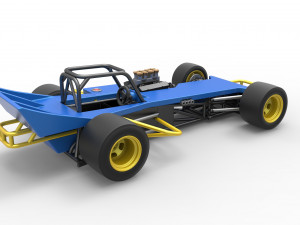 Supermodified front engine race car Scale 1 to 25 3D Print Model