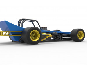 Supermodified front engine race car Scale 1 to 25 3D Print Model