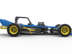 Supermodified front engine race car Scale 1 to 25 3D Print Model