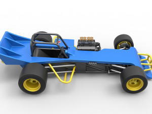 Supermodified front engine race car Scale 1 to 25 3D Print Model