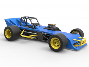 Supermodified front engine race car Scale 1 to 25 3D Print Model