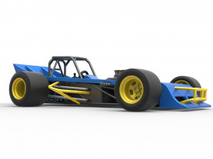 Supermodified front engine race car Scale 1 to 25 3D Print Model