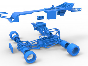 Supermodified front engine race car Scale 1 to 25 3D Print Model