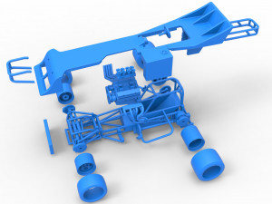 Supermodified front engine race car Scale 1 to 25 3D Print Model