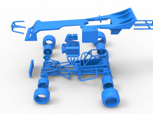 Supermodified front engine race car Scale 1 to 25 3D Print Model