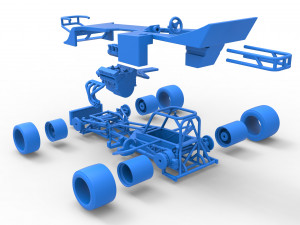 Supermodified front engine race car Scale 1 to 25 3D Print Model