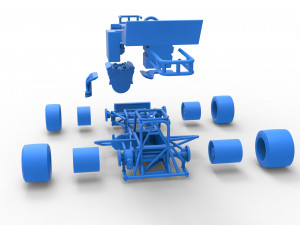 Supermodified front engine race car Scale 1 to 25 3D Print Model