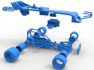 Supermodified front engine race car Scale 1 to 25 3D Print Model