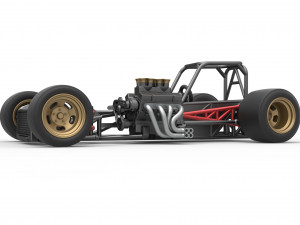 Supermodified front engine race car Base Scale 1 to 25 3D Принт Модель