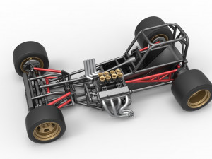 Supermodified front engine race car Base Scale 1 to 25 3D Принт Модель