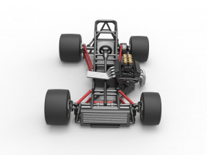 Supermodified front engine race car Base Scale 1 to 25 3D Принт Модель